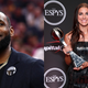 L to R: Lebron James (Ezra Shaw) and Alex Morgan (Rich Fury)